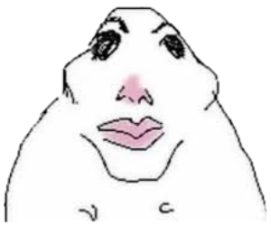 The 'has no idea' blob meme character staring blankly with pouty lips sticker