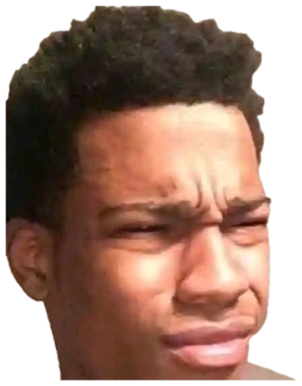 Guy squinting at the camera with a disgusted, confused what-is-this face sticker