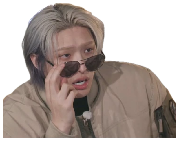 Silver-haired guy lowering his sunglasses mid-sentence, fully scandalized sticker