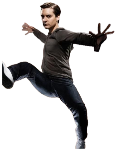 Bully Maguire striking a dramatic raised-leg pose against a moonlit sky sticker