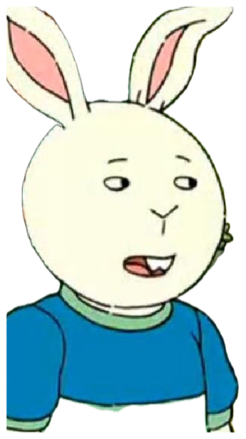 Cartoon rabbit with a slack-jawed, half-lidded blank expression sticker