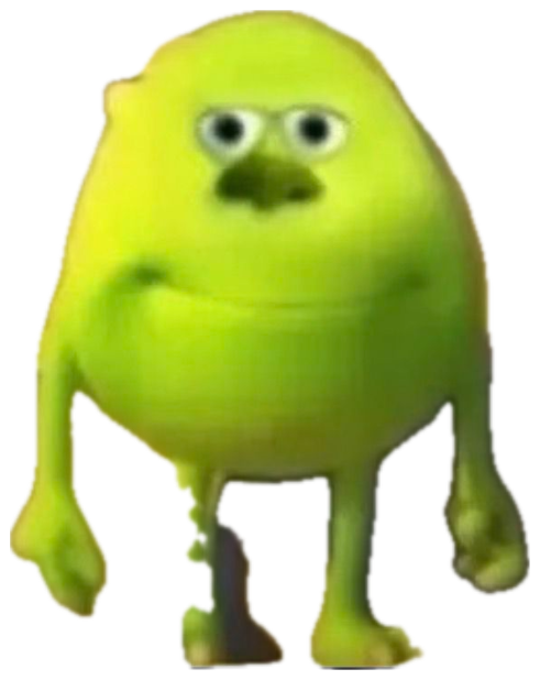 Mike Wazowski from Monsters Inc. tiptoeing down the stairs looking guilty sticker
