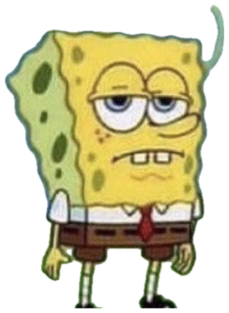 SpongeBob looking thoroughly beaten-down, wilted and done with everything sticker