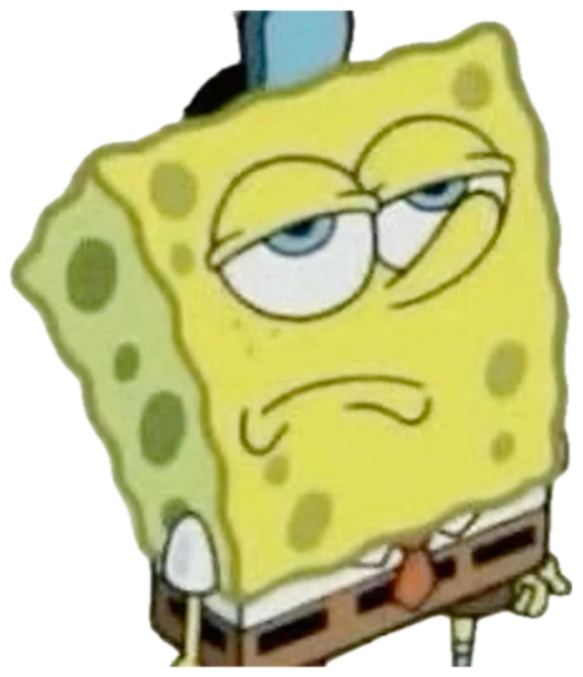 SpongeBob giving the ultimate side-eye with heavy-lidded disdain sticker