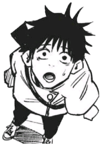 Wide-eyed manga boy looking up in shock, captioned about reacting to an imaginary camera sticker