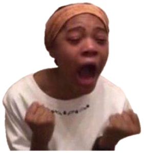 Person clenching both fists and yelling with pure hyped-up excitement sticker