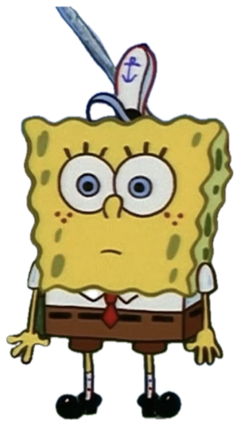 SpongeBob standing stiffly with a blank, faintly worried stare sticker