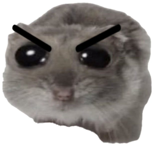 Fluffy flying squirrel with angry drawn-on eyebrows glowering at the camera sticker