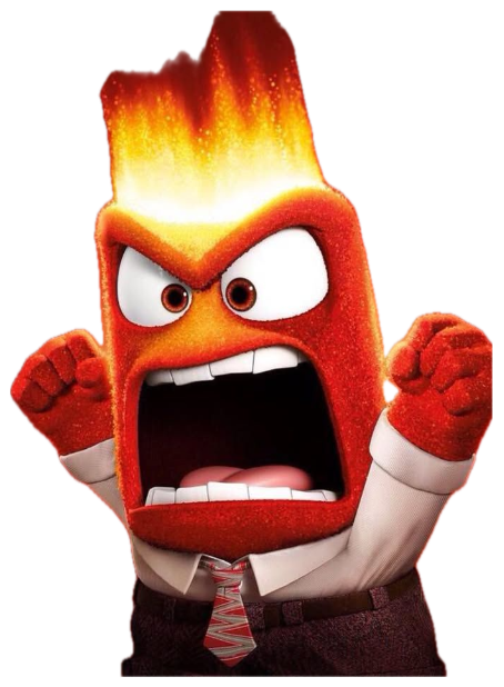 Anger from Inside Out fully ablaze, fists clenched and screaming sticker