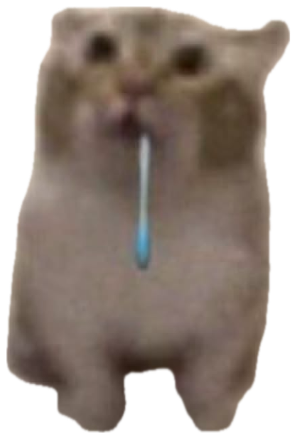 A tiny blurry hamster drooling a long strand while looking utterly defeated sticker