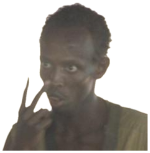 Man touching his chin and squinting with a deeply suspicious, sizing-you-up look sticker