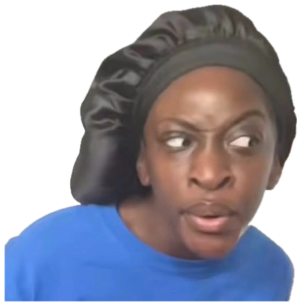 Woman in a satin bonnet throwing a hard side-eye with her mouth slightly open sticker