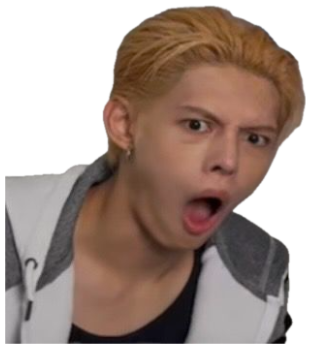 Young man with blond hair and wide-open mouth reacting in total shock, eyes wide sticker