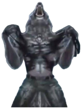 Digital art of a jacked werewolf howling at the moon in a misty dark forest sticker