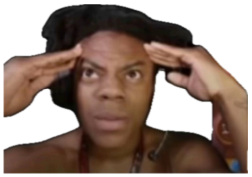 Streamer holding his head in disbelief next to a word-puzzle game screen sticker