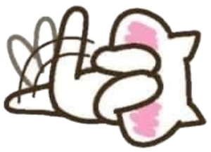 Minimalist cartoon bunny splayed out flat, completely unbothered sticker