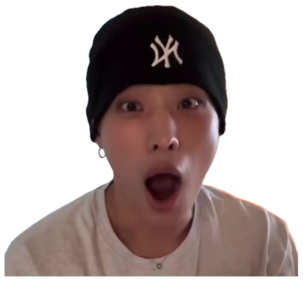 Guy in a black NY beanie with his eyes wide and jaw hanging open in shock sticker