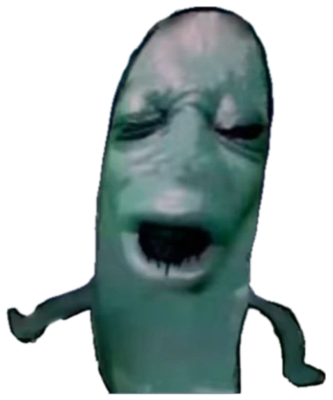 Plankton from SpongeBob with a photorealistic human face screaming in absolute anguish sticker