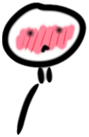 Stick figure exploding with rage, steam clouds and bared teeth in a crude drawing sticker