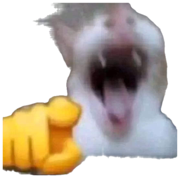 White cat lunging forward with its mouth wide open in a full-on scream sticker