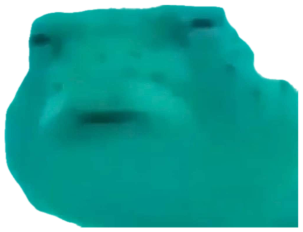 Blurry underwater pufferfish face staring blankly with a big question mark beside it sticker