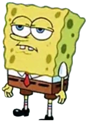 SpongeBob SquarePants looking utterly done with everything, arms at his sides sticker