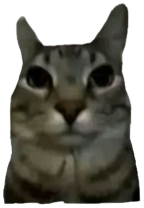 Tabby cat with a speech bubble saying 'shuh tuh fuh uh' looking completely done sticker