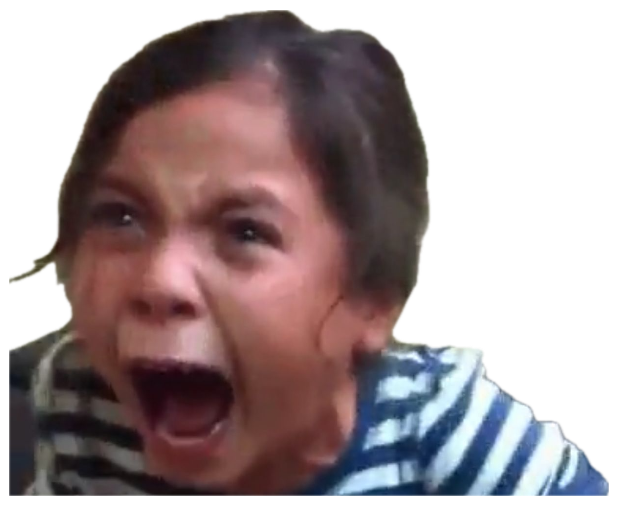 Little girl screaming furiously with her mouth wide open sticker