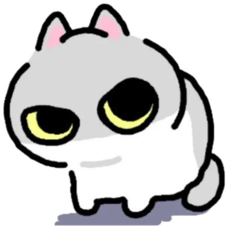Cute cartoon cat with a question mark over its head giving a skeptical side-eye sticker