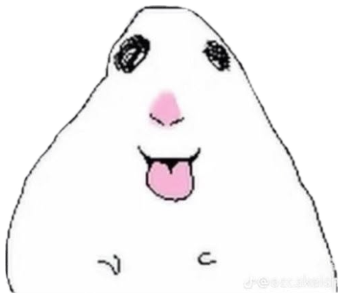 White blob cartoon sticking its tongue out next to 'Sybau' and a broken heart sticker