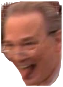 Blurry close-up of a man cracking up laughing with his mouth wide open sticker