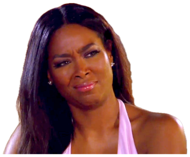 Real Housewife in a pink halter giving the coldest side-eye, absolutely not impressed sticker