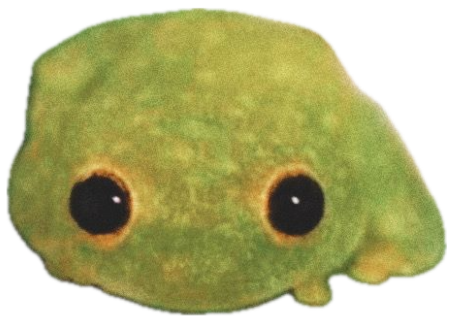 Tiny green frog on a leaf with hearts and sparkles, 'I hope something good happens to you today' sticker