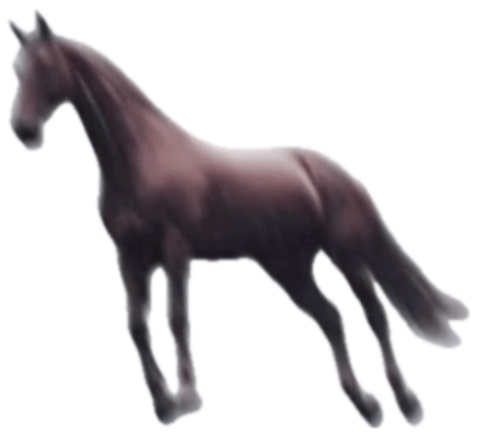 A horse floating mid-air over a parking lot with the caption 'hold on partner I am overstimulated' sticker