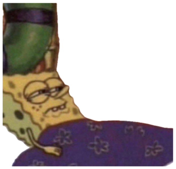 SpongeBob lying in bed lazily scrolling a phone with half-lidded, unbothered eyes sticker