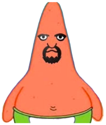 Savage Patrick with a thick beard and heavy-lidded eyes, thoroughly unimpressed sticker