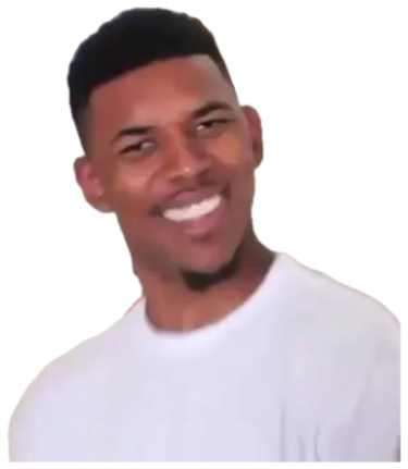 Nick Young smiling in confusion with floating question marks around his head sticker