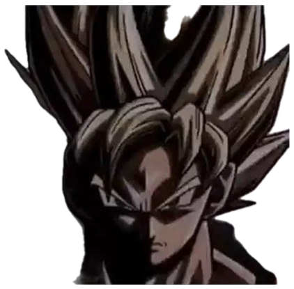 Goku (Dragon Ball) in Super Saiyan form, staring intensely from the shadows sticker