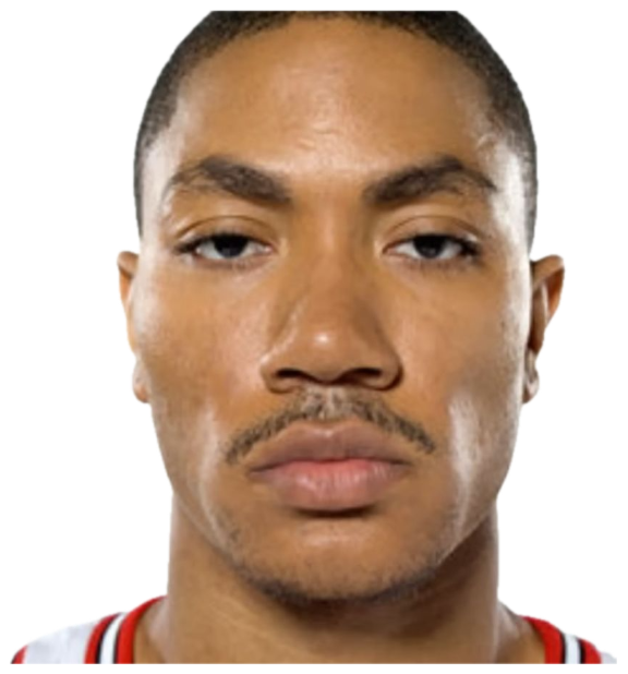 Derrick Rose in a Bulls jersey giving the most neutral, unreadable stare in a headshot sticker