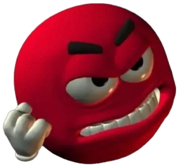Red emoji face gritting its teeth and raising its fists in anger sticker