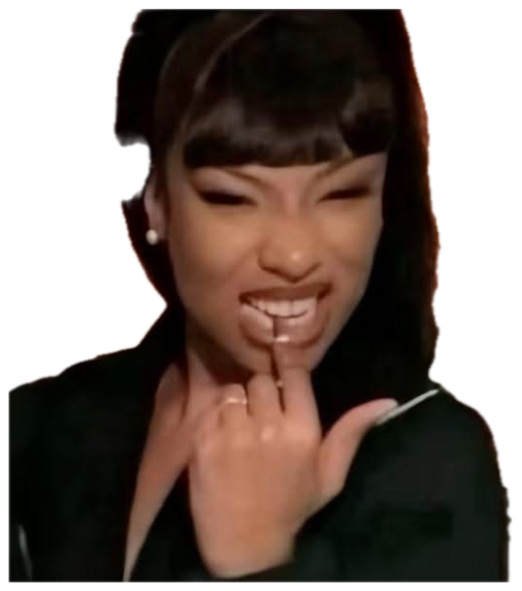 Woman biting her finger with a shy flirty grin sticker
