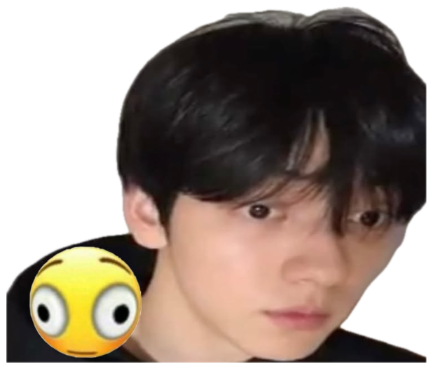 Young man staring flatly with a flushed emoji, captioned 'my honest reaction' sticker