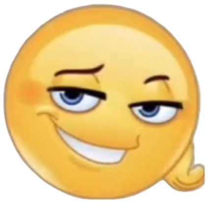Smirking emoji giving a two-finger salute with a smug flirty grin sticker