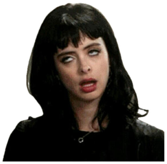 Dark-haired woman rolling her eyes all the way back in total exasperation sticker