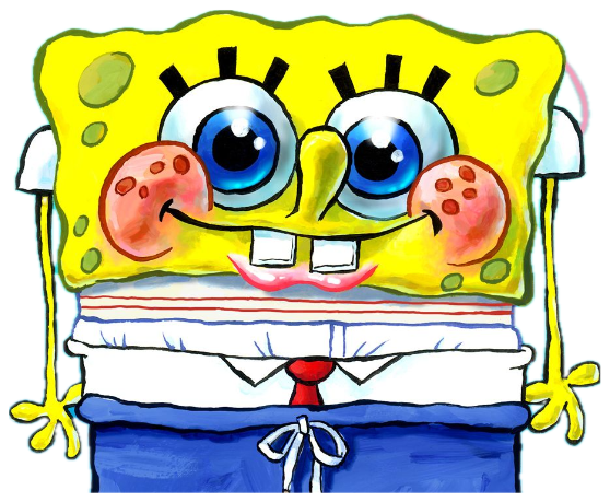 SpongeBob in full grin mode, rosy cheeks blazing with pure enthusiasm sticker