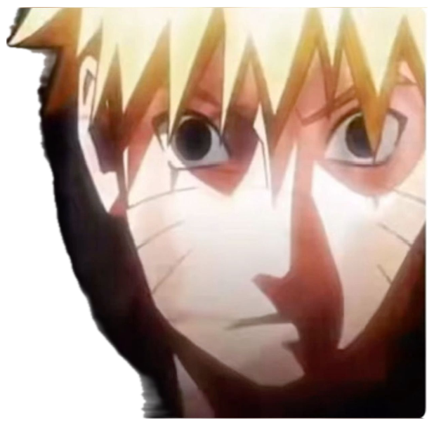 Naruto's face up close, tears streaming, eyes blazing with anguish sticker