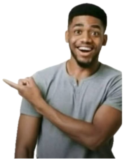 Excited guy pointing at a yellow corn puff ball with the caption 'Ts you?' sticker
