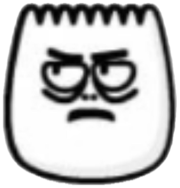 Simple cartoon face with heavy-lidded eyes and a flat frown looking utterly done sticker
