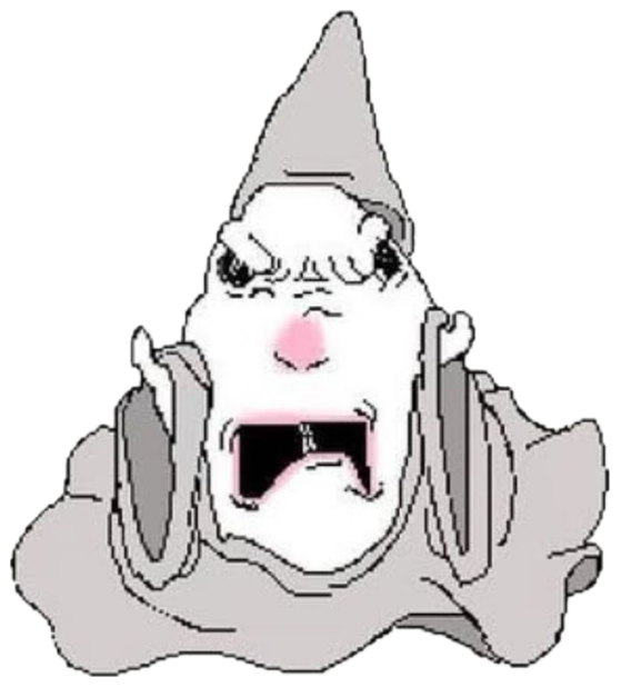 Angry gnome creature screaming with mouth wide open sticker