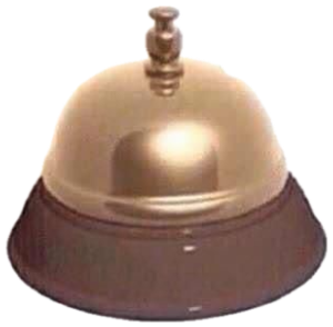 Gold service bell captioned 'ding dong ur opinion is wrong' sticker